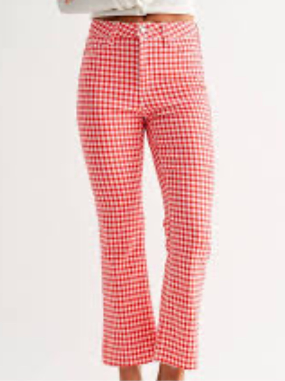 Just Black Denim Red Gingham Flare Jean Women’s Red & White Checkered Size 27